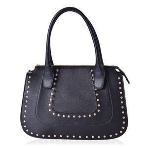 Studded Bag Shoulder/Handbag Leatherette Black
